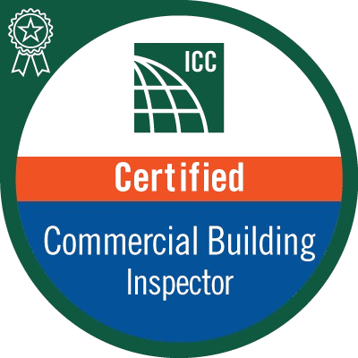 ICC Certified Commercial Building Inspector badge